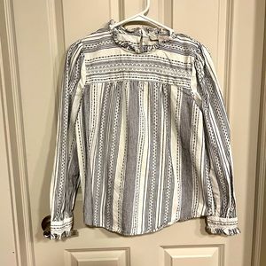 Striped black and white blouse